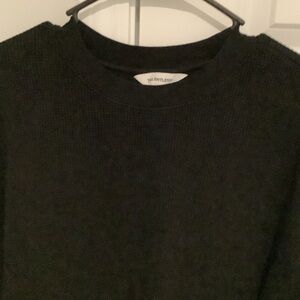 Talentless Men's Black Waffle Knit Thermal Crew Neck Sweatshirt, Brand New
